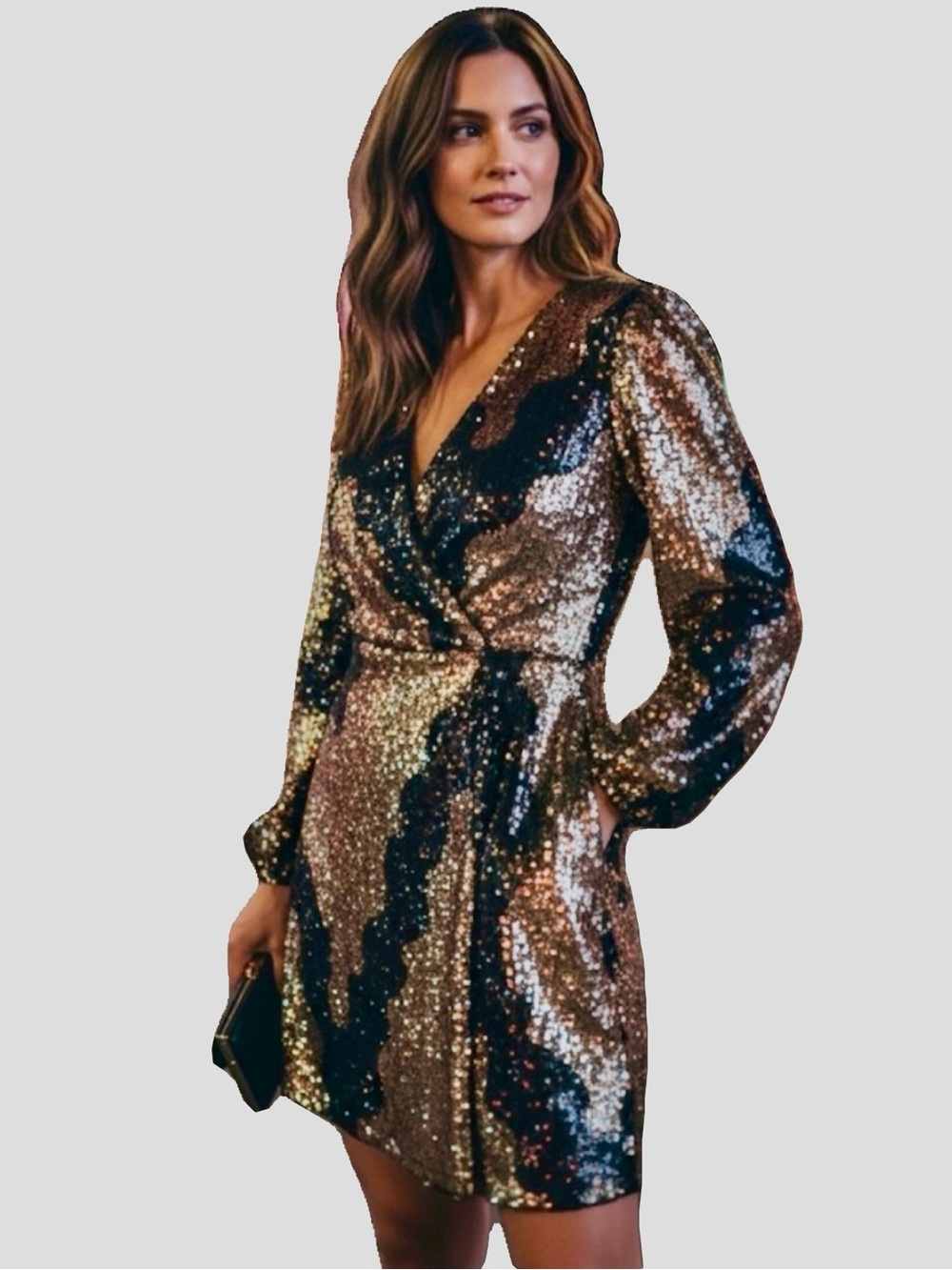 Hutch Sequin Mini Dress Size 10 Iridescent Metallic Sequins $368 Evening Party